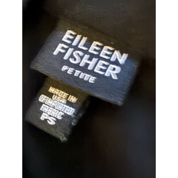 Eileen Fisher Cardigan Sweater minimalist Black Zip-Front Long Sleeve Top PS - Picture 4 of 6